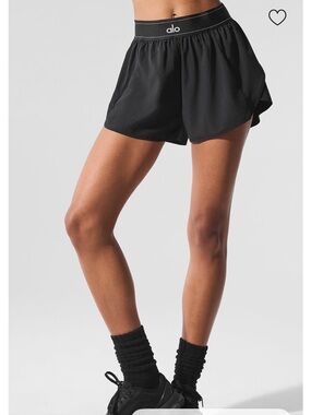 ALO Yoga Black Elastic-Waist Run Shorts